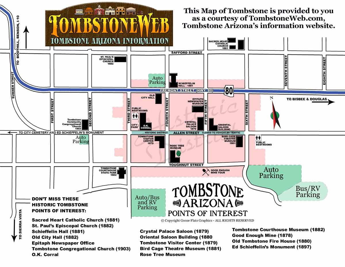 Tombstone Arizona Town Map
